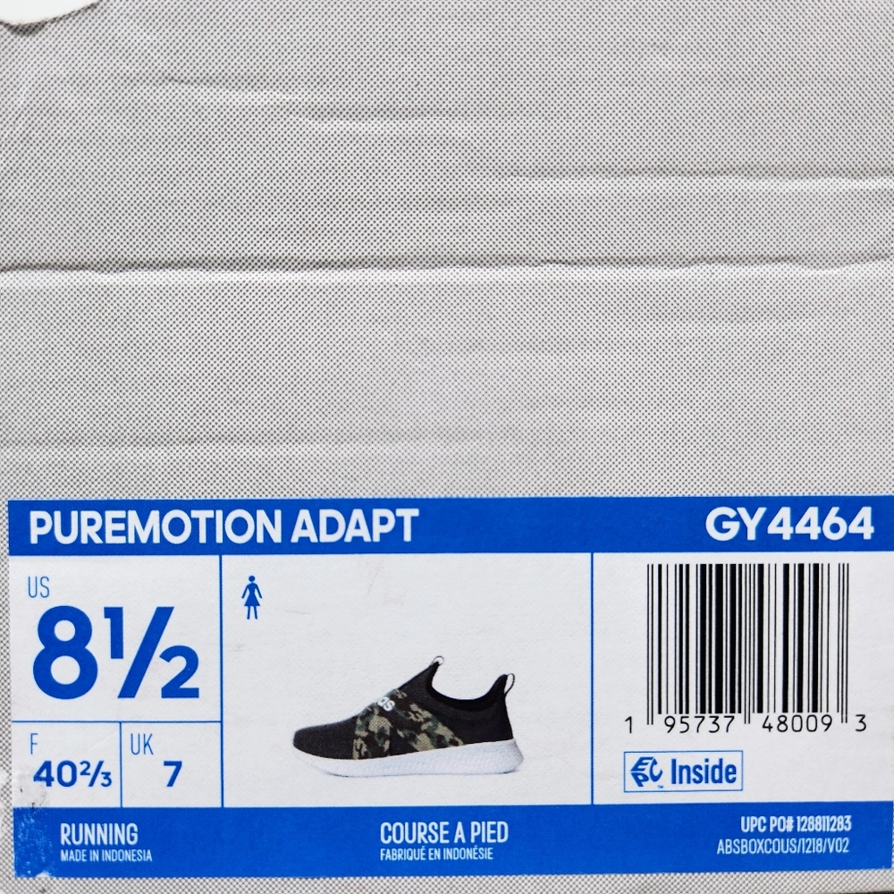 Camo Adidas Puremotion Adapt GY4464 Running Shoes, Sneakers, New Black, Size 8.5 - Picture 9 of 9